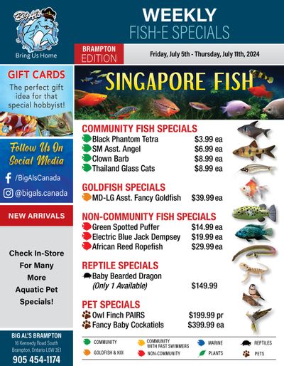 Big Al's (Brampton) Weekly Specials July 5 to 11 Big Al's (Brampton) Weekly Specials July 5 to 11