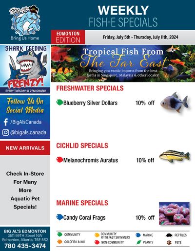Big Al's (Edmonton) Weekly Specials July 5 to 11