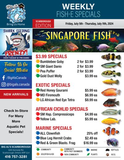 Big Al's (Scarborough) Weekly Specials July 5 to 11