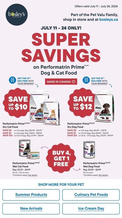Bosley's by PetValu Flyer July 11 to 24