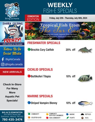 Big Al's (Edmonton) Weekly Specials July 12 to 18