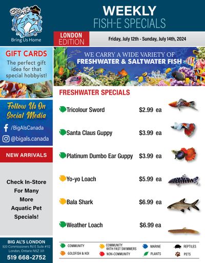 Big Al's (London) Weekend Specials July 12 to 14