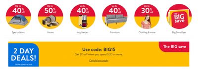 Walmart Canada 2 Day Deals: Save up to 50% + Get $15 Off When You Spend $120 or More with Promo Code