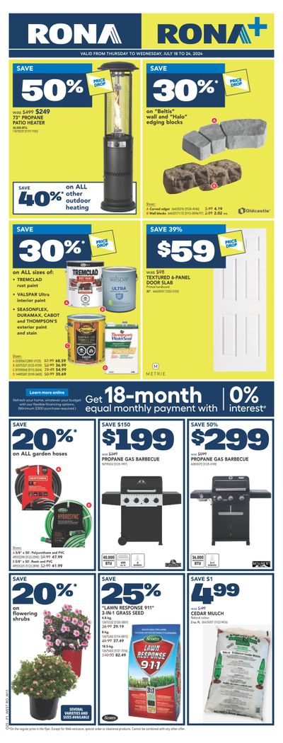 Rona & Rona+ (West) Flyer July 18 to 24 Rona & Rona+ (West) Flyer July 18 to 24