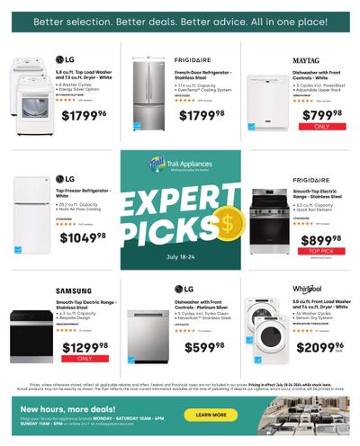 Trail Appliances (BC) Flyer July 18 to 24