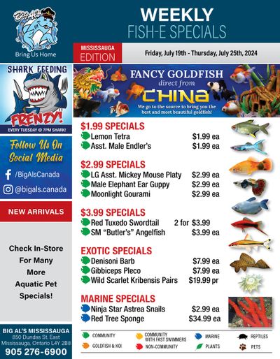 Big Al's (Mississauga) Weekly Specials July 19 to 25