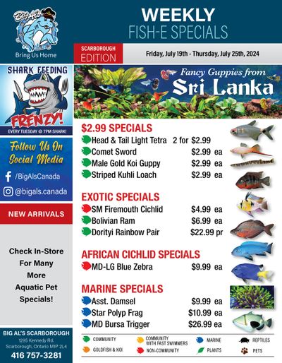 Big Al's (Scarborough) Weekly Specials July 19 to 25
