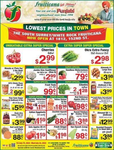Fruiticana (Greater Vancouver) Flyer July 19 to 24