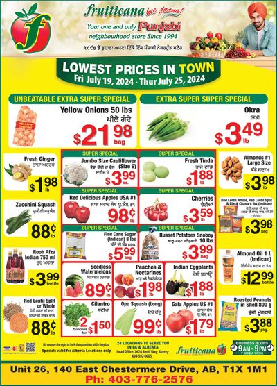 Fruiticana (Chestermere) Flyer July 19 to 25
