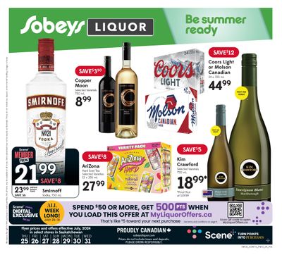 Sobeys (SK) Liquor Flyer July 25 to 31