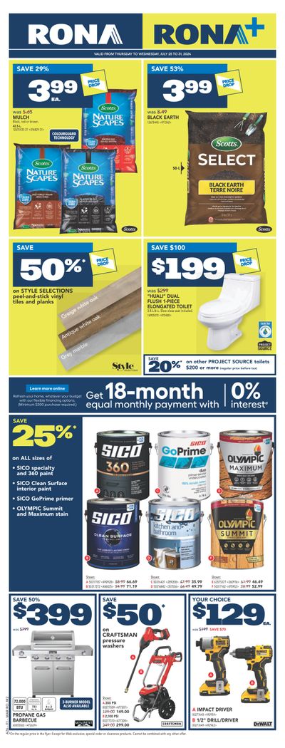 Rona & Rona+ (Atlantic) Flyer July 25 to 31 Rona & Rona+ (Atlantic) Flyer July 25 to 31