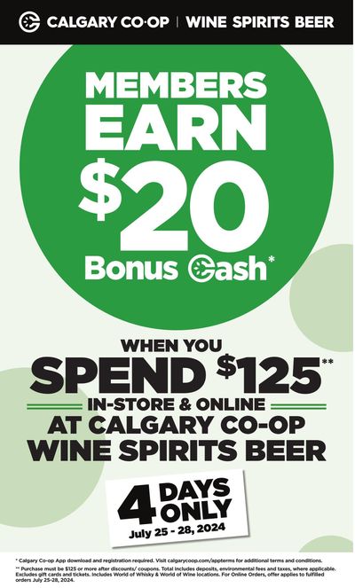 Calgary Co-op Liquor Flyer July 25 to 31