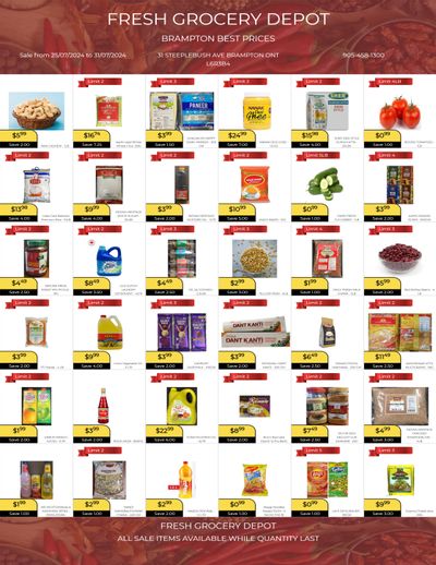 Fresh Grocery Depot Flyer July 25 to 31