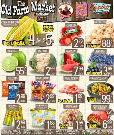 The Old Farm Market (Duncan) Flyer July 25 to 31