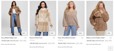 GUESS + GUESS Factory Canada: 50% off Fall Styles + Extra 20% off + More