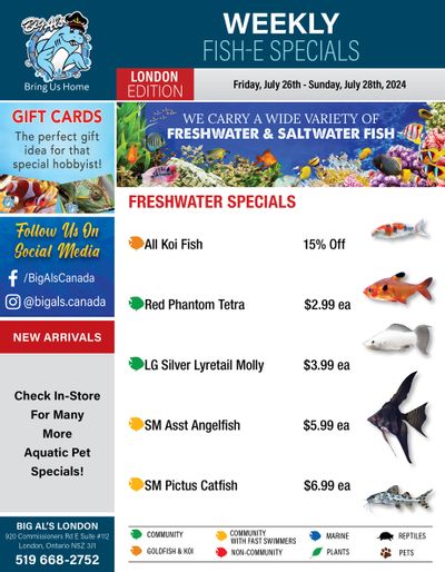 Big Al's (London) Weekend Specials July 26 to 28