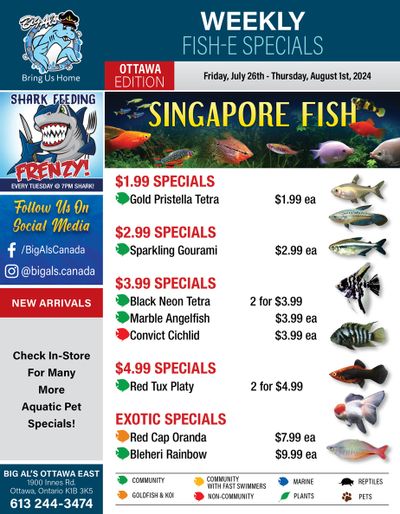 Big Al's (Ottawa) Weekly Specials July 26 to August 1