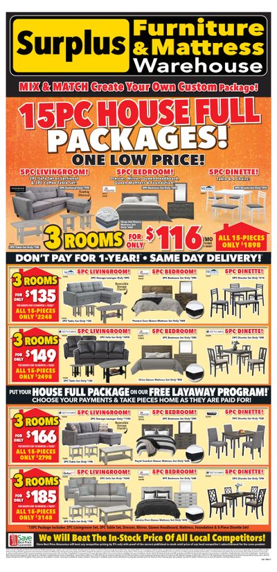 Surplus Furniture & Mattress Warehouse (Sudbury) Flyer July 29 to August 11