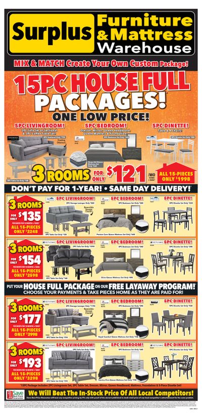 Surplus Furniture & Mattress Warehouse (Calgary, Edmonton) Flyer July 29 to August 11