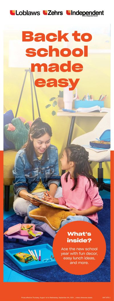 Loblaws (ON) Back To School Flyer August 1 to September 4 Loblaws (ON) Back To School Flyer August 1 to September 4