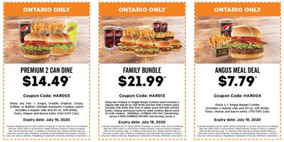 Harvey’s Canada New Digital Coupons: Two Original Burger or Veggie Burger Combos for $11.99 + More Deals