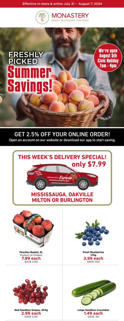 Monastery Bakery Flyer July 31 to August 7