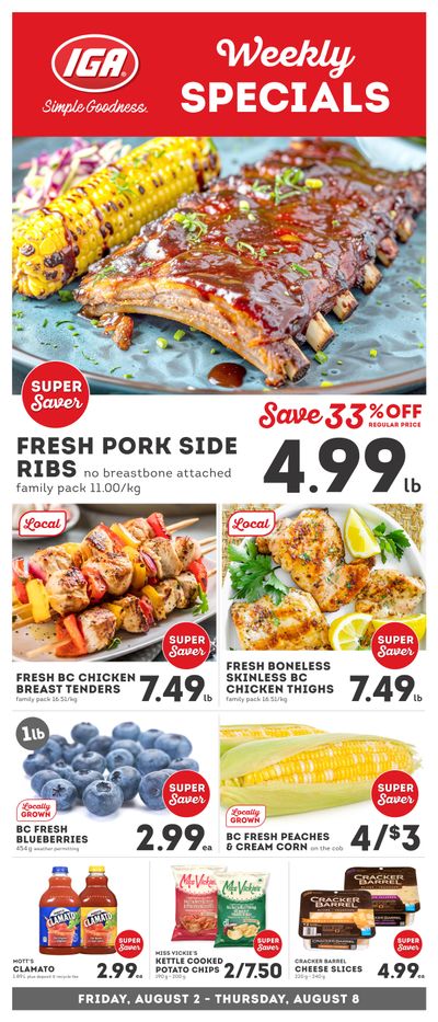 IGA Stores of BC Flyer August 2 to 8