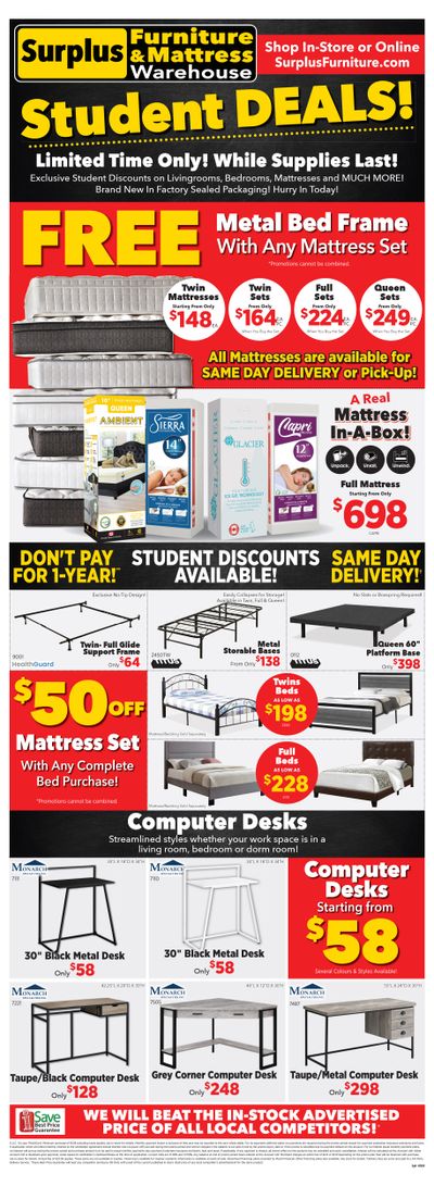 Surplus Furniture & Mattress Warehouse (Sydney) Flyer August 1 to September 1