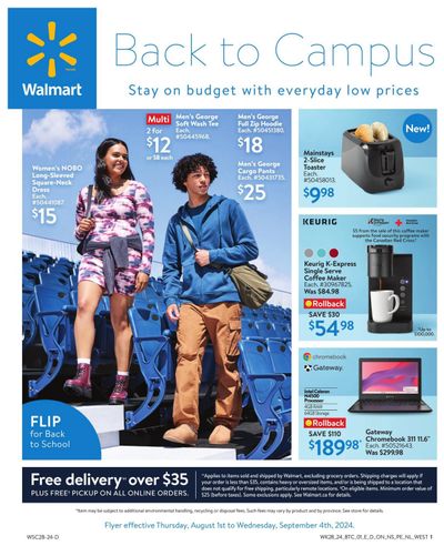 Walmart Back To Campus Flyer August 1 to September 4