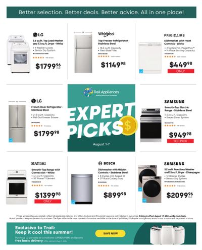 Trail Appliances (BC) Flyer August 1 to 7