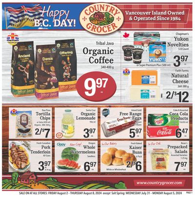Country Grocer Flyer August 2 to 8