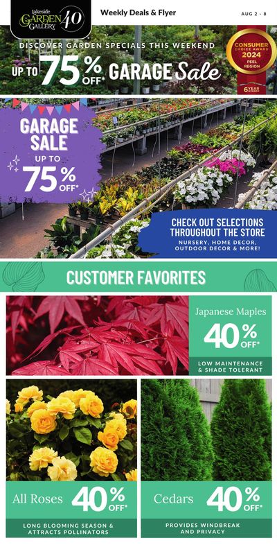 Lakeside Garden Gallery Flyer August 2 to 8