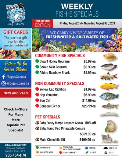 Big Al's (Brampton) Weekly Specials August 2 to 8 Big Al's (Brampton) Weekly Specials August 2 to 8