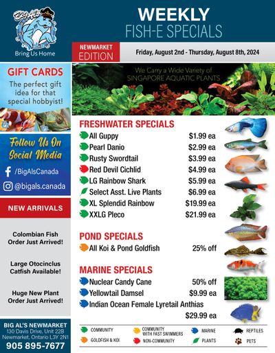 Big Al's (Newmarket) Weekly Specials August 2 to 8