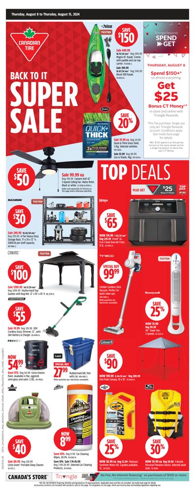 Canadian Tire (Atlantic) Flyer August 8 to 15