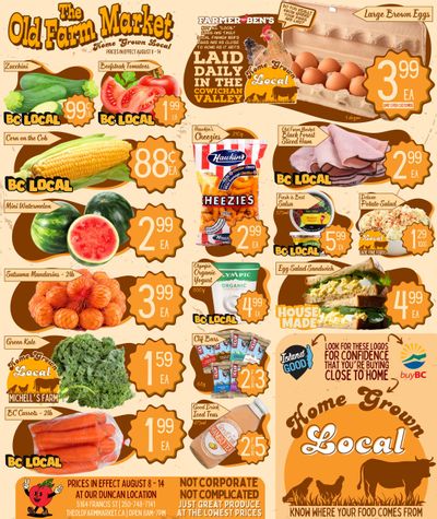 The Old Farm Market (Duncan) Flyer August 8 to 14