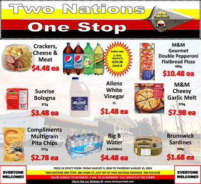 Two Nations One Stop Flyer August 9 to 15