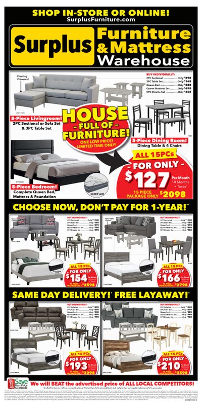 Surplus Furniture & Mattress Warehouse (St. John's, Corner Brook, Grand Falls Windsor) Flyer August 12 to 25