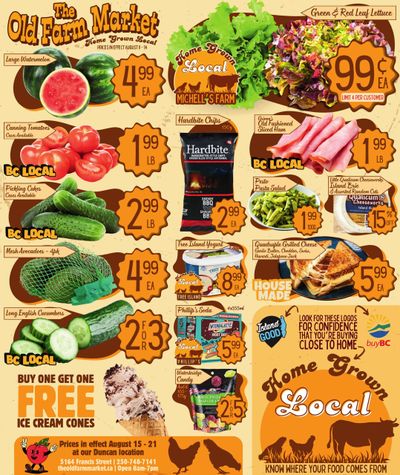 The Old Farm Market (Duncan) Flyer August 15 to 21