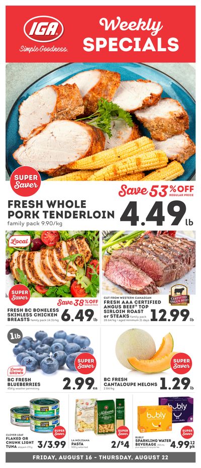 IGA Stores of BC Flyer August 16 to 22