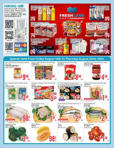 FreshLand Supermarket Flyer August 16 to 22