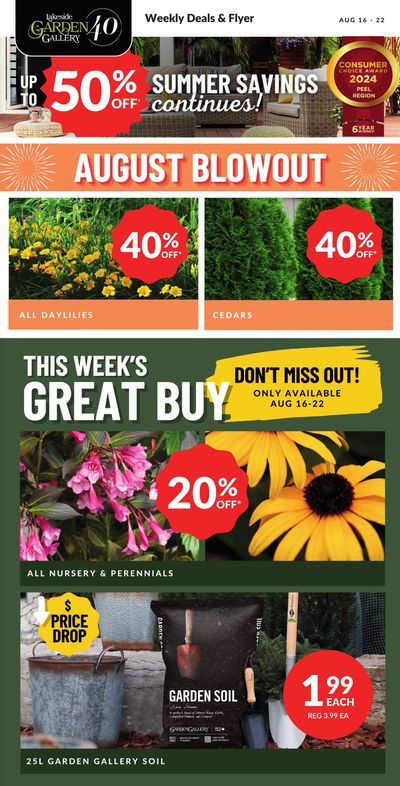 Lakeside Garden Gallery Flyer August 16 to 22