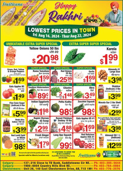 Fruiticana (Calgary) Flyer August 16 to 22