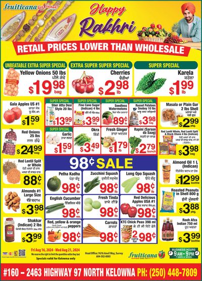 Fruiticana (Kelowna) Flyer August 16 to 21