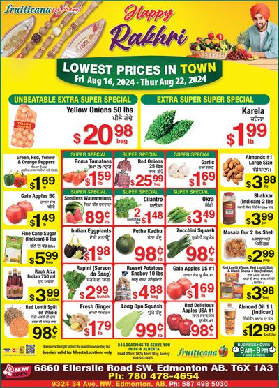 Fruiticana (Edmonton) Flyer August 16 to 22