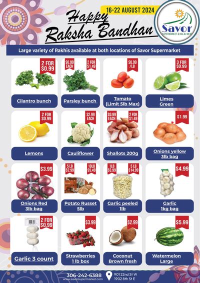 Savor Supermarket Flyer August 16 to 22