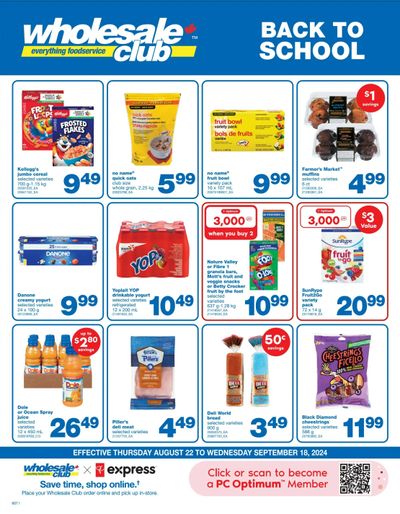 Wholesale Club (West) Back To School Flyer August 22 to September 18