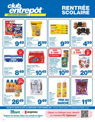 Wholesale Club (QC) Back To School Flyer August 22 to September 18
