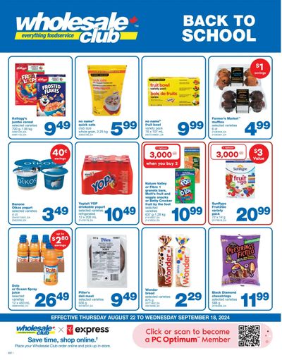 Wholesale Club (ON) Back To School Flyer August 22 to September 18