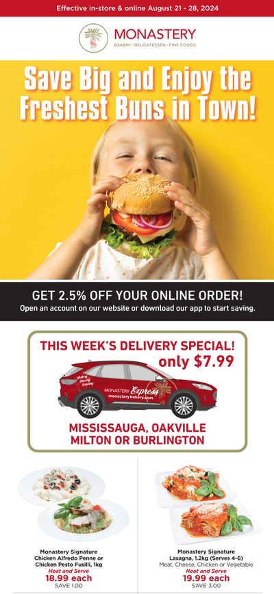 Monastery Bakery Flyer August 21 to 28